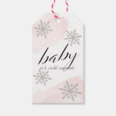 スノーフレークピンクベビーその冷たい外ありがとう ギフトタグ (正面)