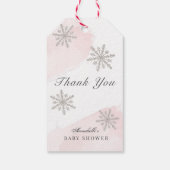 スノーフレークピンクベビーその冷たい外ありがとう ギフトタグ (裏面)