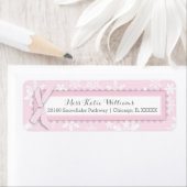 スノーフレークピンクポルカドット弓ベビーガールラベル ラベル (インサイチュ)