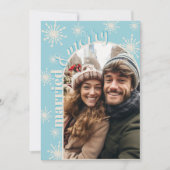 スノーフレークファースト結婚したクリスマスホリデーウィンター シーズンカード (正面)