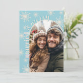 スノーフレークファースト結婚したクリスマスホリデーウィンター シーズンカード (スタンド正面)