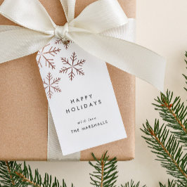 スノーフレークフェイクフォイルホリデー ギフトタグ