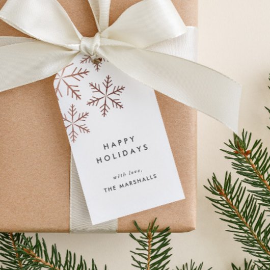 スノーフレークフェイクフォイルホリデー ギフトタグ