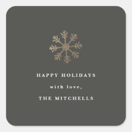 スノーフレークフェイク箔 |ホリデーステッカー スクエアシール
