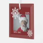 スノーフレークフォトオーナメント ガラスオーナメント (正面左)