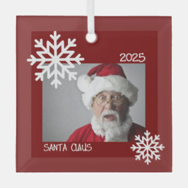 スノーフレークフォトオーナメント ガラスオーナメント