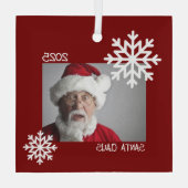 スノーフレークフォトオーナメント ガラスオーナメント (裏面)