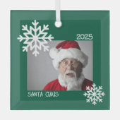 スノーフレークフォトオーナメント ガラスオーナメント (正面)