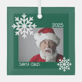 スノーフレークフォトオーナメント ガラスオーナメント