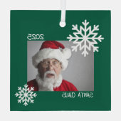 スノーフレークフォトオーナメント ガラスオーナメント (裏面)