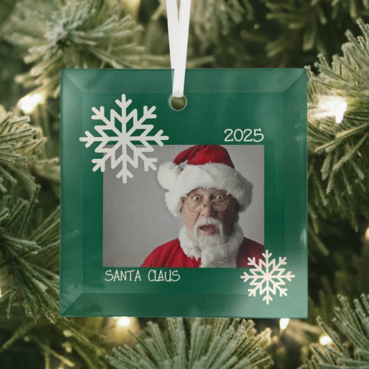 スノーフレークフォトオーナメント ガラスオーナメント (インサイチュ)