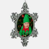 スノーフレークフォトオーナメント スノーフレークピューターオーナメント (左)