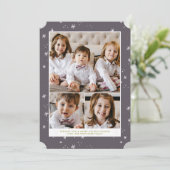 スノーフレークフラリークリスマスホリデーフラットカード 招待状 (スタンド正面)