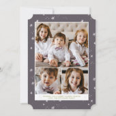 スノーフレークフラリークリスマスホリデーフラットカード 招待状 (正面)