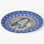 スノーフレークフレームの写真紙プレート ペーパープレート (アングル)