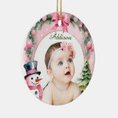 スノーフレークフレームオーナメントパーソナライズされた- セラミックオーナメント (右)
