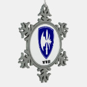 スノーフレークフレームオーナメント スノーフレークピューターオーナメント (左)