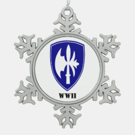 スノーフレークフレームオーナメント スノーフレークピューターオーナメント