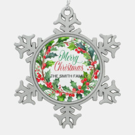 スノーフレークフレームオーナメント スノーフレークピューターオーナメント