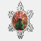 スノーフレークフレームオーナメント スノーフレークピューターオーナメント (右)