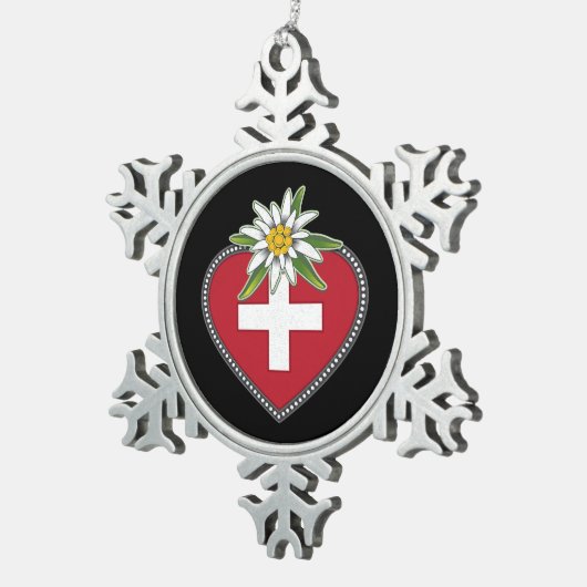 スノーフレークフレームオーナメント スノーフレークピューターオーナメント (右)