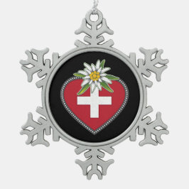 スノーフレークフレームオーナメント スノーフレークピューターオーナメント