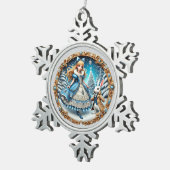 スノーフレークフレームオーナメント スノーフレークピューターオーナメント (右)