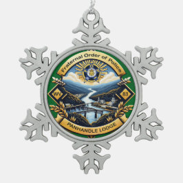 スノーフレークフレームオーナメント スノーフレークピューターオーナメント