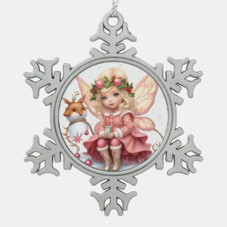 スノーフレークフレームオーナメント スノーフレークピューターオーナメント