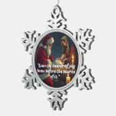 スノーフレークフレームオーナメント スノーフレークピューターオーナメント (右)