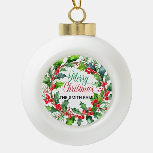 スノーフレークフレームオーナメント セラミックボールオーナメント (正面)