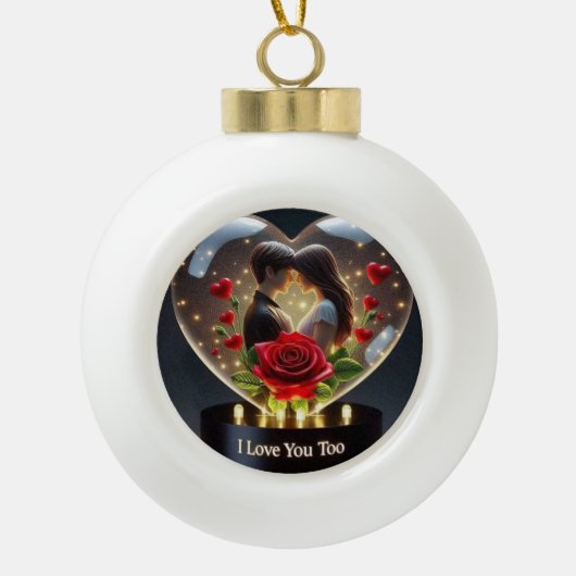 スノーフレークフレームオーナメント セラミックボールオーナメント (正面)