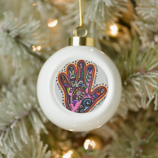 スノーフレークフレームオーナメント セラミックボールオーナメント (ツリー)