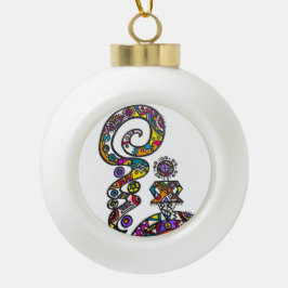 スノーフレークフレームオーナメント セラミックボールオーナメント