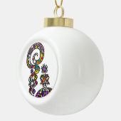 スノーフレークフレームオーナメント セラミックボールオーナメント (右)