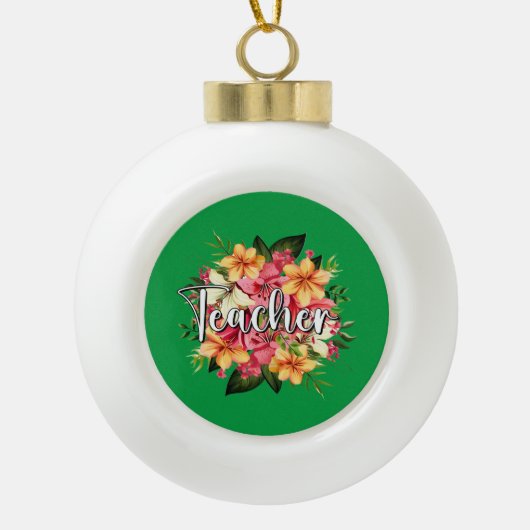 スノーフレークフレームオーナメント セラミックボールオーナメント (正面)