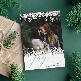 スノーフレークフレームホリデーフォトカード | アイス シーズンカード