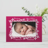 スノーフレークフレーム写真の誕生のお知らせ シーズンカード (スタンド正面)