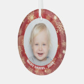 スノーフレークフレーム写真 ガラスオーナメント (正面左)