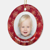 スノーフレークフレーム写真 セラミックオーナメント (左)