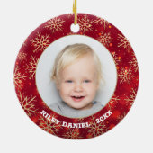 スノーフレークフレーム写真 セラミックオーナメント (裏面)