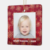 スノーフレークフレーム写真 セラミックオーナメント (左)