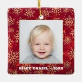スノーフレークフレーム写真 セラミックオーナメント (正面)