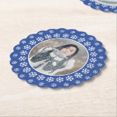 スノーフレークフレーム紙コースターの写真 ペーパーコースター (アングル)