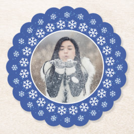 スノーフレークフレーム紙コースターの写真 ペーパーコースター