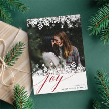 スノーフレークフレーム |ホリモダンデーフォトカード