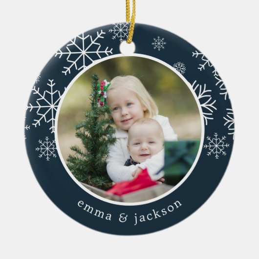 スノーフレークフレーム |写真 セラミックオーナメント (正面)