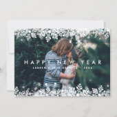 スノーフレークフレーム | 年明けモダンの写真カード シーズンカード (正面)