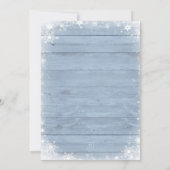 スノーフレークブライダルシャワー、ウ素朴ィンターブライダル 招待状 (裏面)