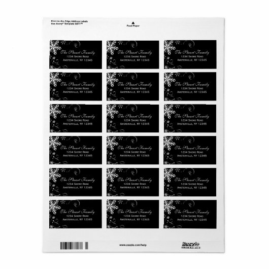 スノーフレークブラックアウト住所 シール (フルシート)